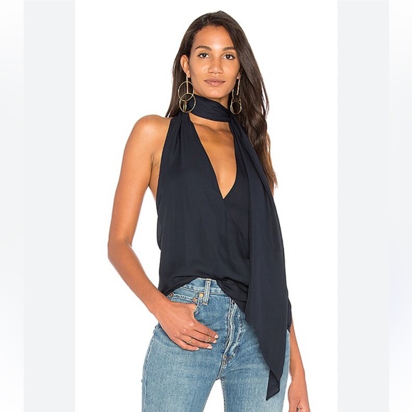 Haute Hippie Tops - Haute Hippie Black Halter Tank Top